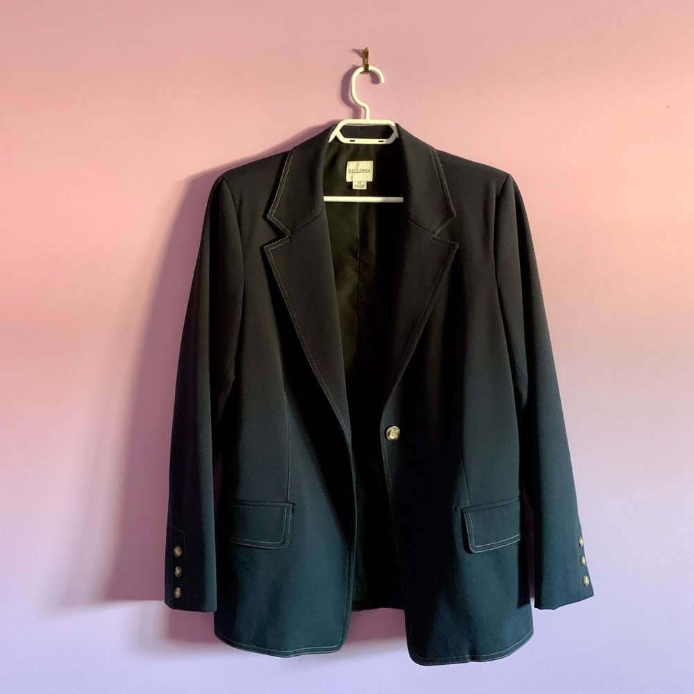 Bellessa 1980s Vintage Blue Blazer